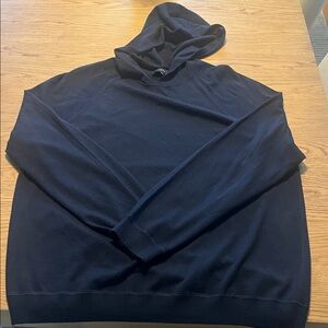 Vince navy 
merino wool lightweight  Knit hooded Sweater